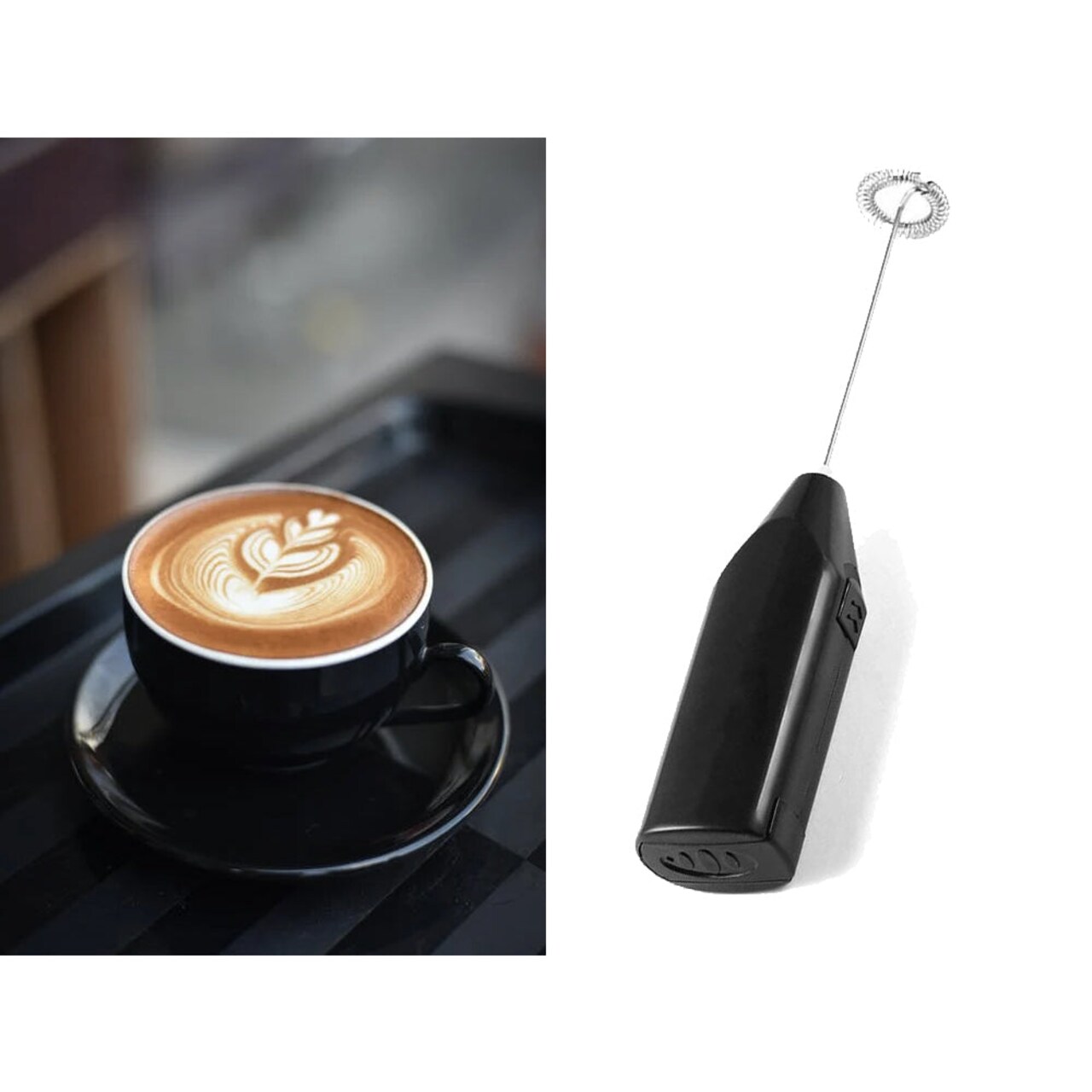 Onetify Cordless Electric Stirrer 2 pcs Set for Milk, Latte and Eggs
